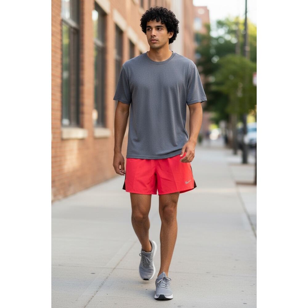 Nike Men's Challenger Dri Fit Pink Black Shorts brief lining XXL NWOT